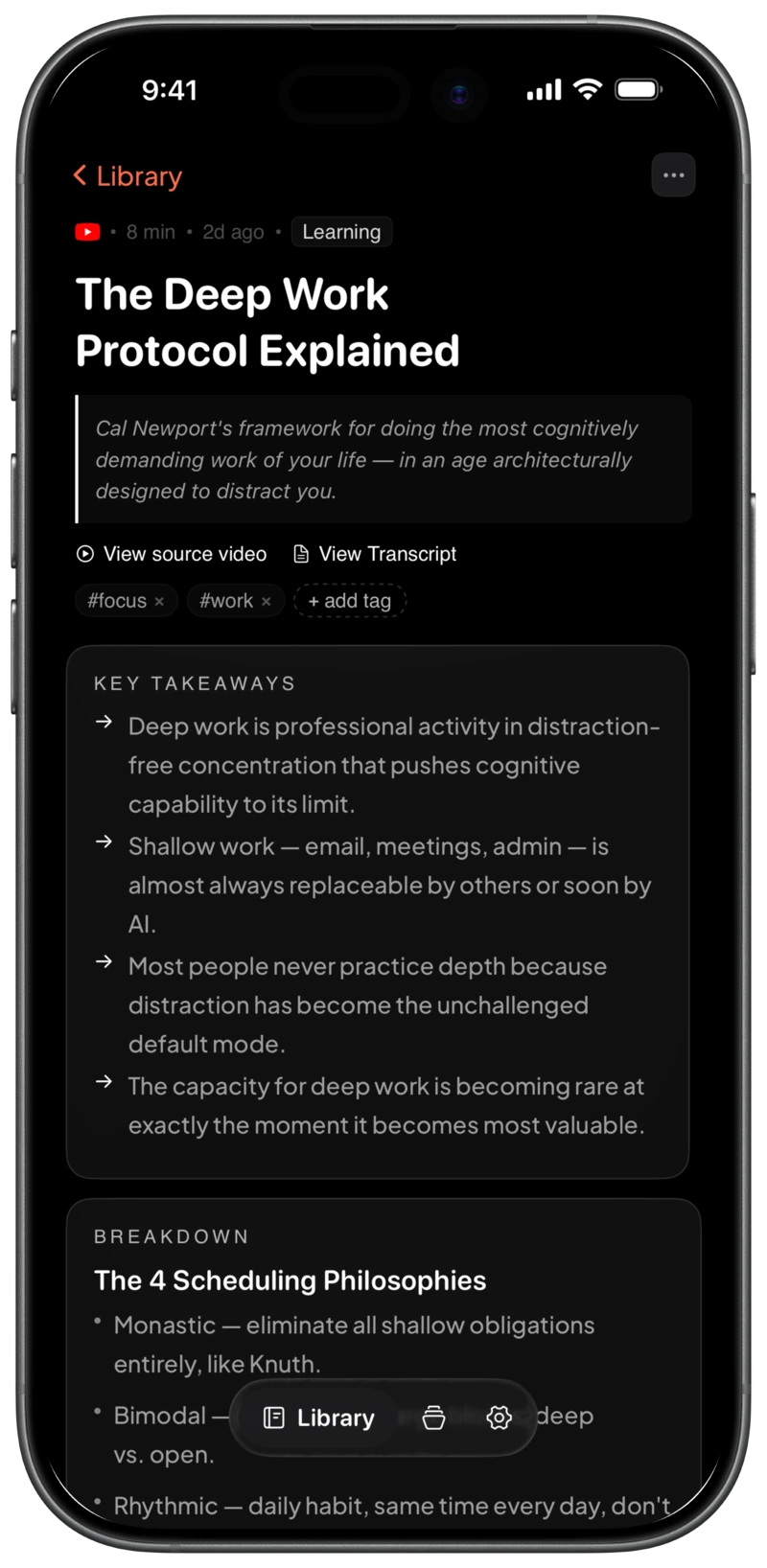 Finished Clipnote note with key takeaways